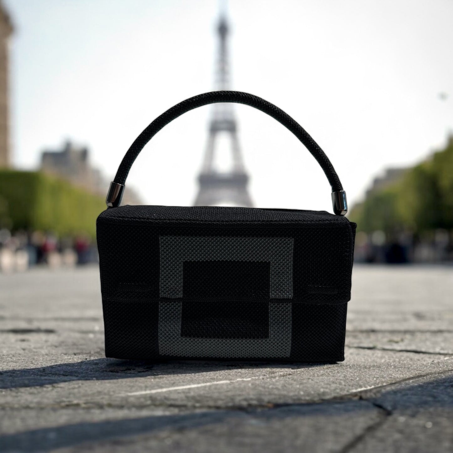 Paris Clutch: Black + Dark Grey