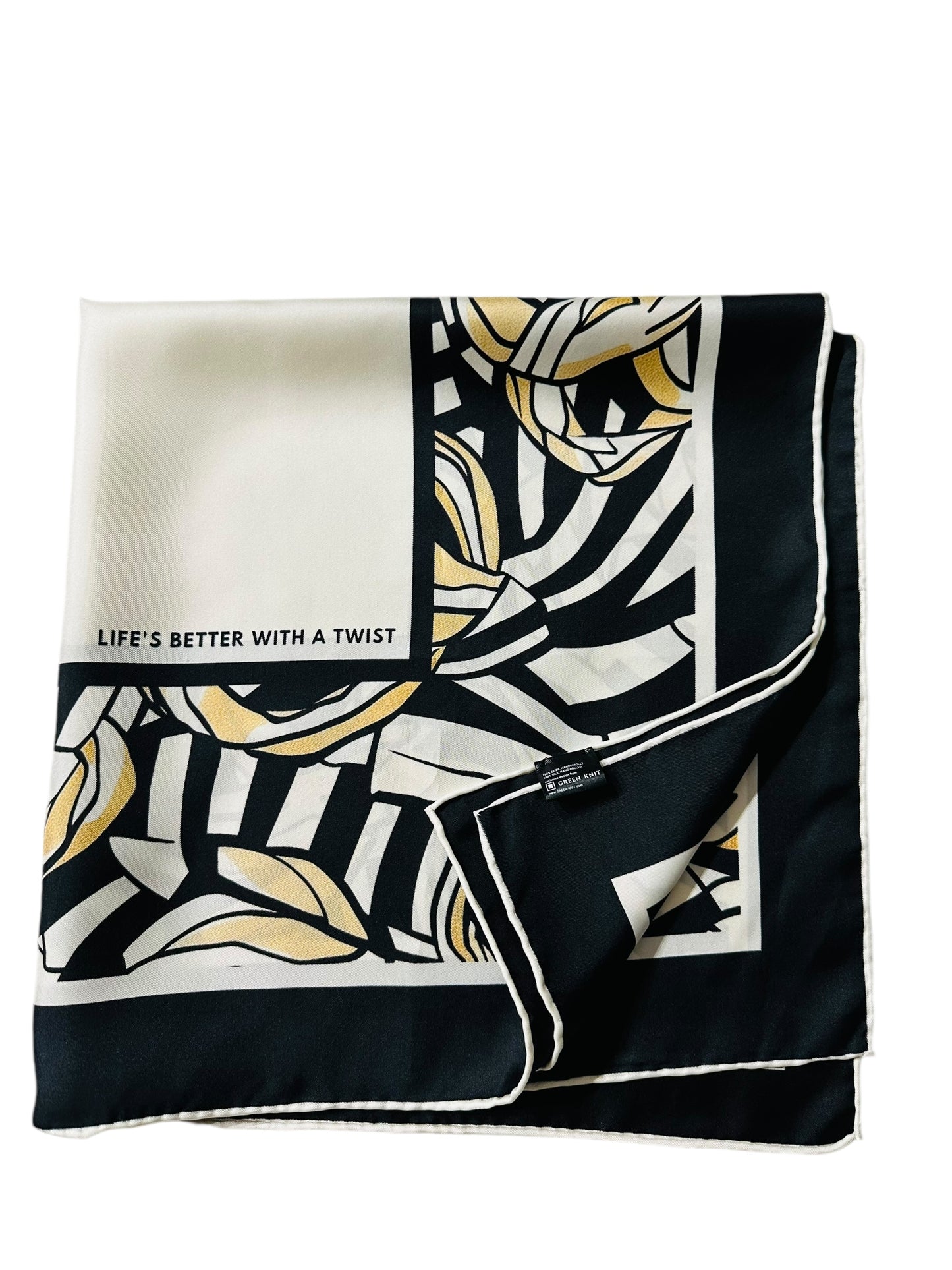 Silk scarf Bretzel - "Life’s Better with a Twist"