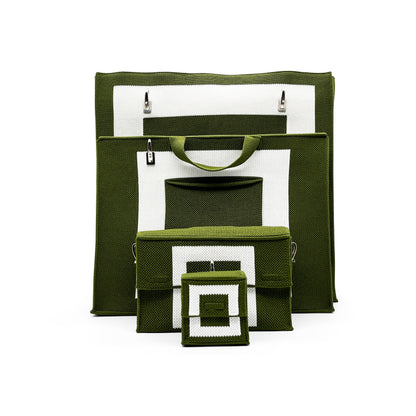 Frankfurt Laptop Bag: Olive Green+White