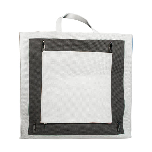 London Tote Bag: White + Grey