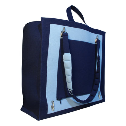 London Tote Bag: Dark Blue + Light Blue